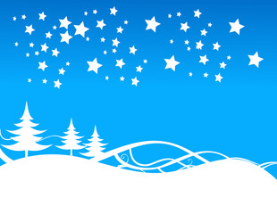 blue christmas background, vector illustration
