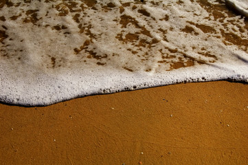 Shoreline background with wave and sand