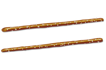 Illustration of thin crunchy salted pretzel sticks