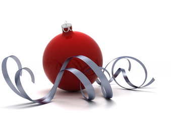christmas ball with tinsel