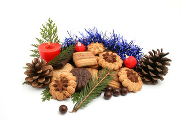 xmas biscuit isolated on white