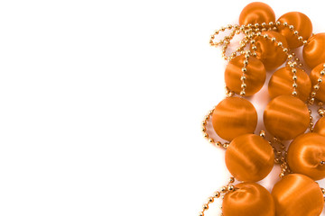 Christmas balls decoration on white background