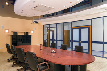 Boardroom ready for business meeting