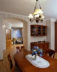 .A beautiful modern kitchen interior in house.