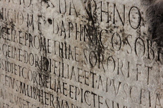 old medieval latin catholic inscription  .