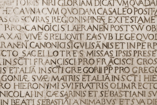 old medieval latin catholic inscription