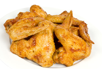 Plateful of Prepared Chicken Wings