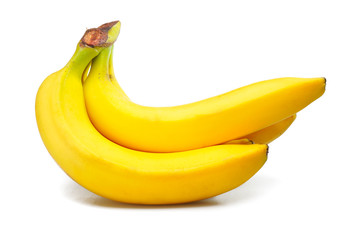 Bananas over white background