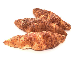 croissants with cheese isolated on white background