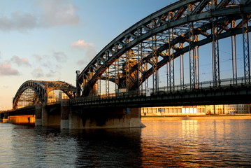 Fototapeta premium Bridge on sunset