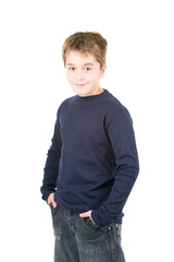 Fototapeta premium studio portrait of young beautiful smiling boy