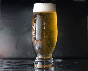 beer of glass use flashlight