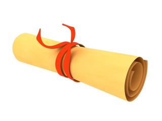 3d rendered rolled magic scroll