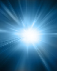 bright sun on a dark blue background