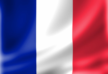 Naklejka premium French flag waving in the wind