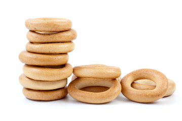 Bread-rings isolated on the white background