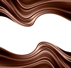 Wall murals Sweets Chocolate swirl on a solid white background