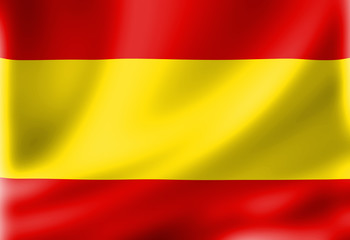 Spanish flag waving in the wind