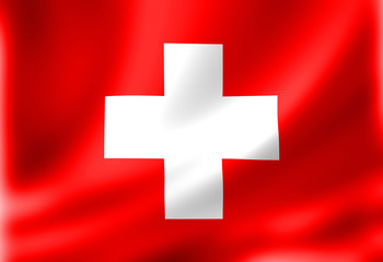 Obraz premium Swiss flag waving in the wind