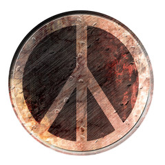 Grunge flower power symbol on a white background