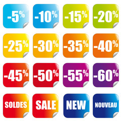 Étiquettes Soldes Vector Pack 2