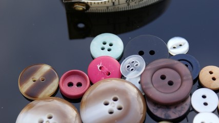 Different coloured buttons