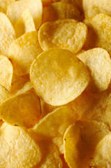 Detail of fried potato chips