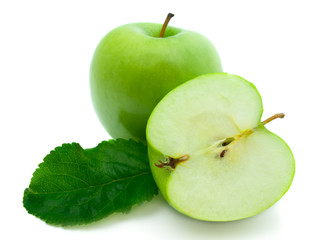 green apples isolated on white background