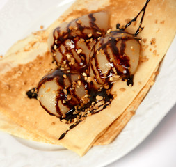 crêpes poires au chocolat
