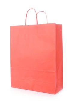 Red shopping bag isolated on a white background