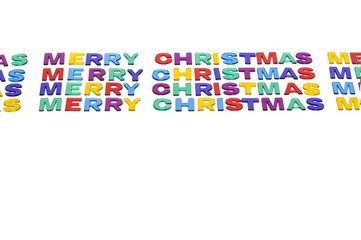 Merry christmas typo with glass letters