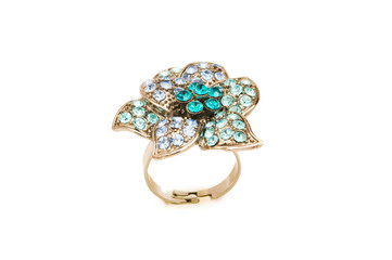 Golden ring isolated on the white background