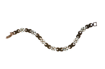 Silver bracelet isolated on the white background