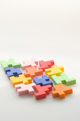 Rubber blocks on white  background.