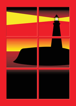 Lighthouse at sunset
