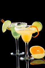 Orange and Apple margaritas in chilled glass