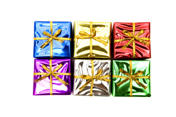 Beautiful colorful Christmas gift boxes