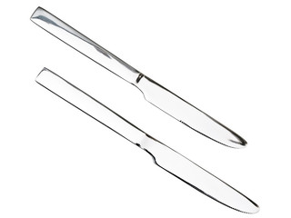 two silver knifes against the white background