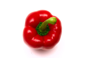 Bulgarian Red Pepper (vegetables) isolated on a white