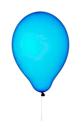 Blue balloon isolated on white background