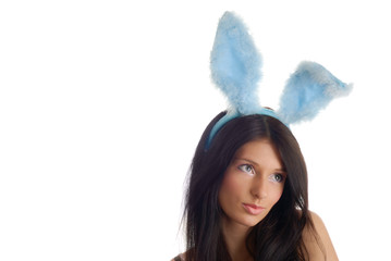 Portrait of a beautiful girl with bunny ears