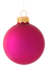 Purple christmas ball isolated on white