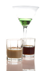 green cocktail isolated on the white background