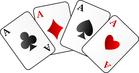 Abstract vector illustration of four aces on white