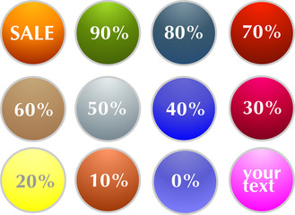 Abstract vector sale tag stickers with discount