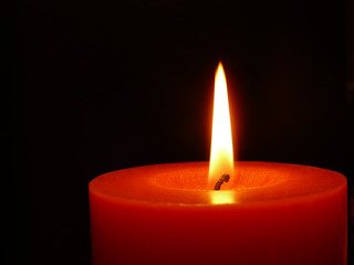 Candle with flame