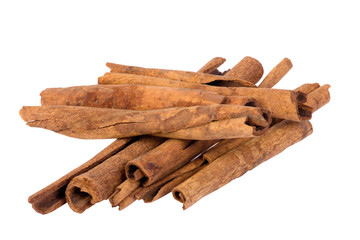 cinnamon sticks on white
