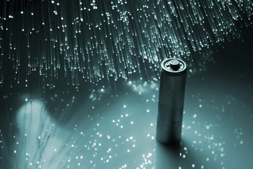 Fiber optics background with lots of light spots