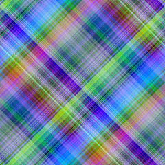 Multicolored diagonal grid pattern background.