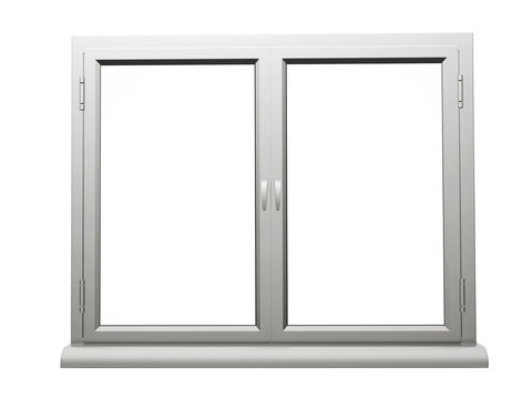 two frame plastic window isolated